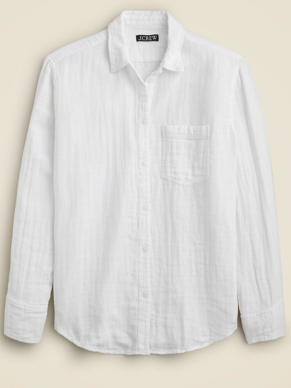 J. Crew Garçon Classic Fit Button-Up Shirt In White Cotton-Linen Blend Gauze - Picture 1 of 10